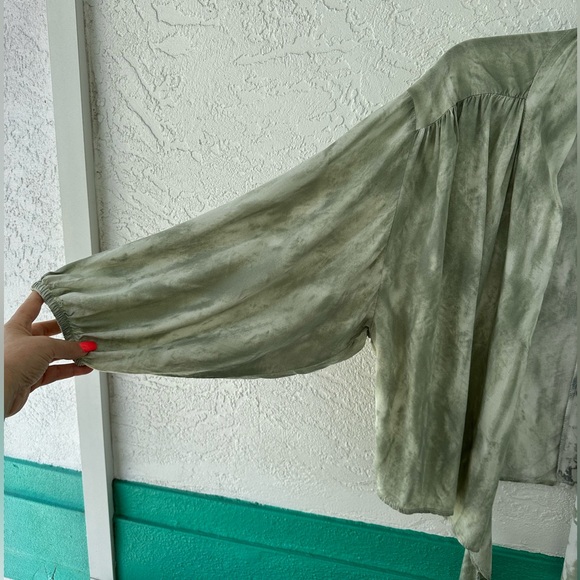 Surf Gypsy Wrap Top Tie Dye Tie Front Long Sleeves Medium Cover Up Shrug Medium - Picture 5 of 13